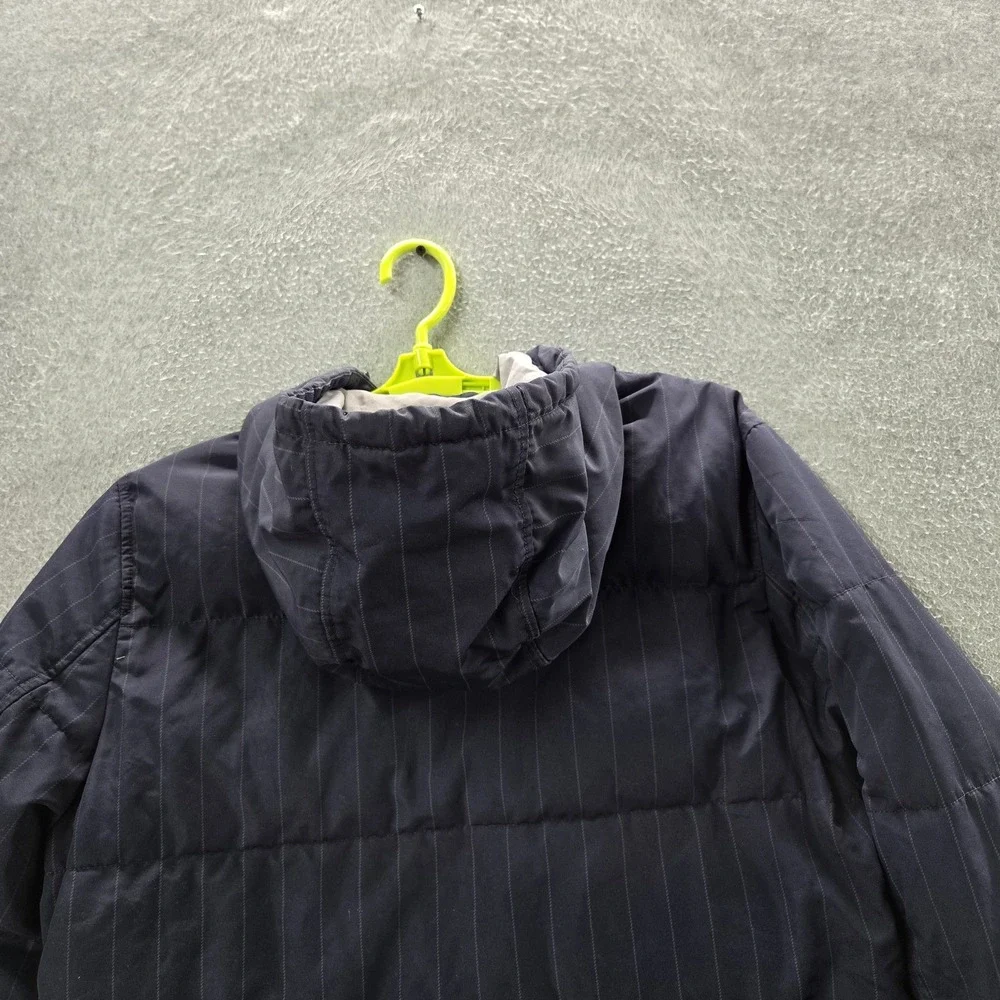 Levi's Men Jacket S Navy Striped Puffer Hooded Zipper READ